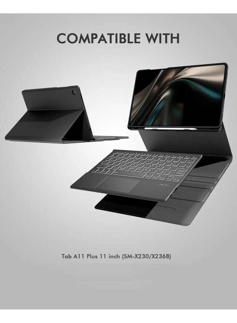 YoYoTech Samsung Galaxy Tab A11 Plus 2025 /Tab A11+ Detachable Wireless Bluetooth Keyboard with Trackpad/Touchpad Tablet Cover Case for Samsung Galaxy Tab A11 Plus/Tab A11+ Tablet 11-Inch - Image 4